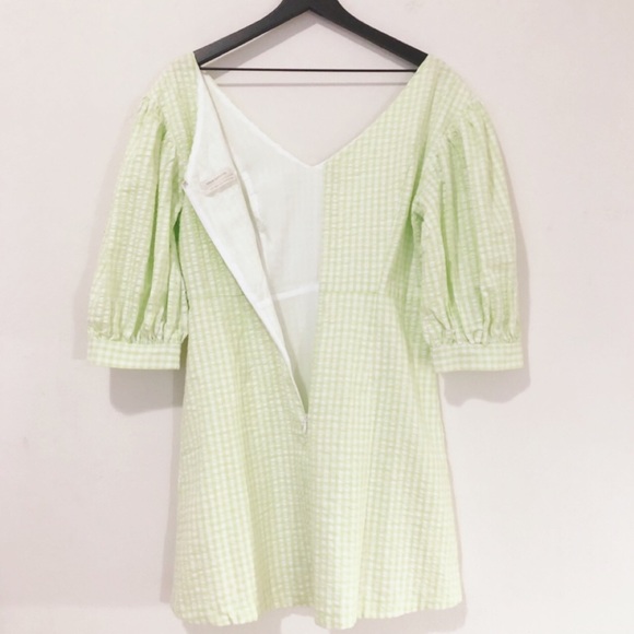 Urban Outfitters Lena Gingham Puff Sleeve Dress - Picture 8 of 12